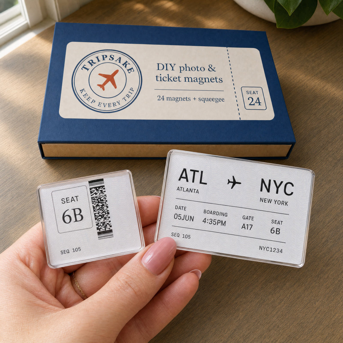 Square and ticket-size magnets